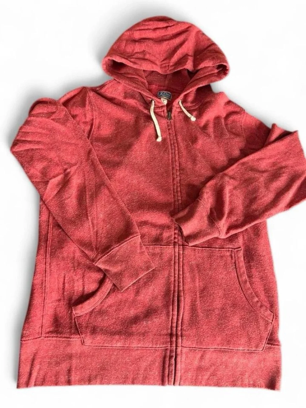 J. Crew heathered red marled texture vintage style hoodie